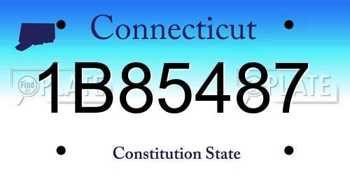 1B85487 Connecticut License Plate