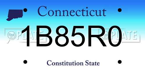1B85R0 Connecticut License Plate