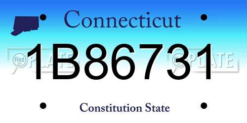 1B86731 Connecticut License Plate