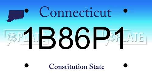 1B86P1 Connecticut License Plate