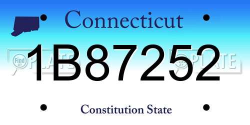1B87252 Connecticut License Plate
