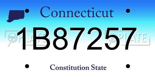 1B87257 Connecticut License Plate
