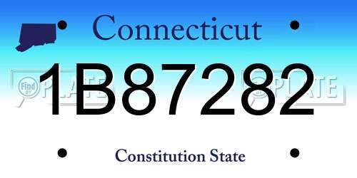 1B87282 Connecticut License Plate