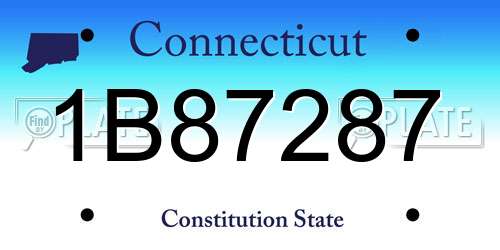 1B87287 Connecticut License Plate