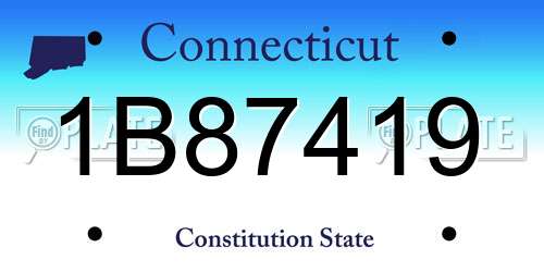 1B87419 Connecticut License Plate