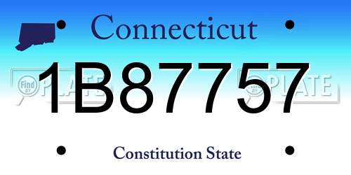 1B87757 Connecticut License Plate