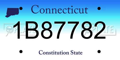 1B87782 Connecticut License Plate