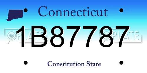 1B87787 Connecticut License Plate