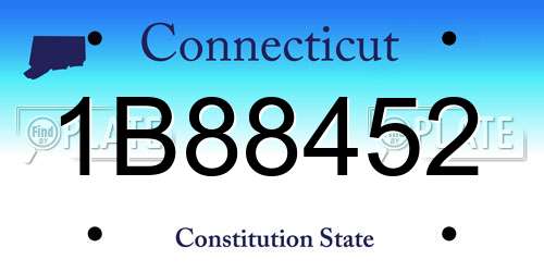 1B88452 Connecticut License Plate