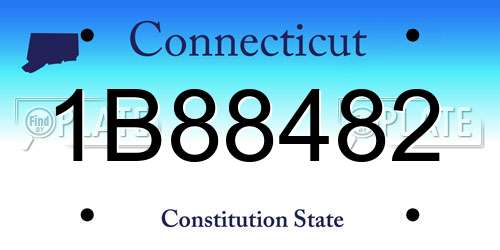 1B88482 Connecticut License Plate