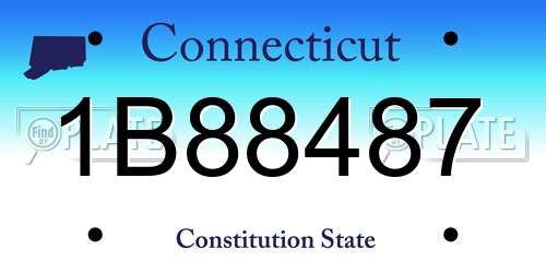 1B88487 Connecticut License Plate