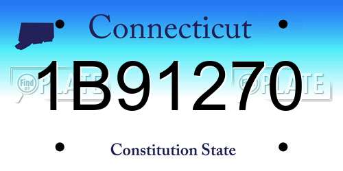 1B91270 Connecticut License Plate