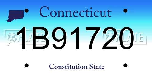 1B91720 Connecticut License Plate
