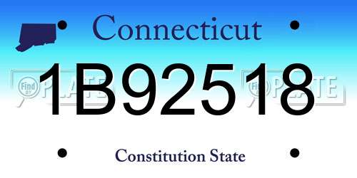 1B92518 Connecticut License Plate