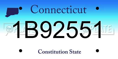 1B92551 Connecticut License Plate