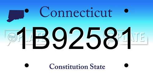 1B92581 Connecticut License Plate
