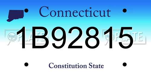 1B92815 Connecticut License Plate