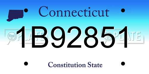 1B92851 Connecticut License Plate