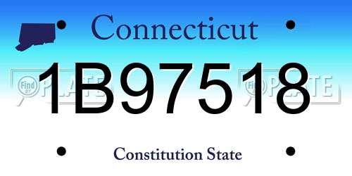 1B97518 Connecticut License Plate