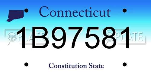 1B97581 Connecticut License Plate