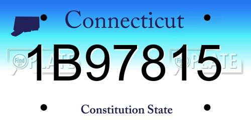 1B97815 Connecticut License Plate