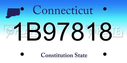 1B97818 Connecticut License Plate