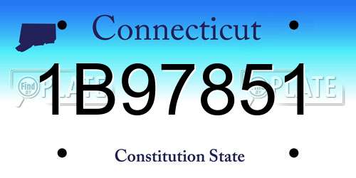 1B97851 Connecticut License Plate