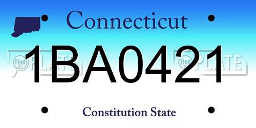 1BA0421 Connecticut License Plate