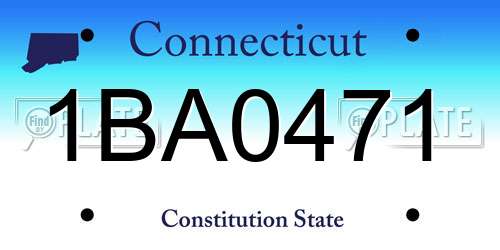 1BA0471 Connecticut License Plate