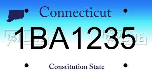 1BA1235 Connecticut License Plate