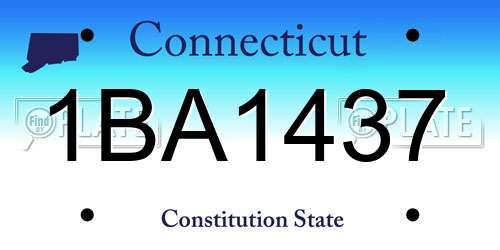1BA1437 Connecticut License Plate