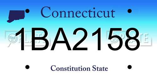 1BA2158 Connecticut License Plate