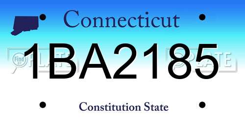 1BA2185 Connecticut License Plate