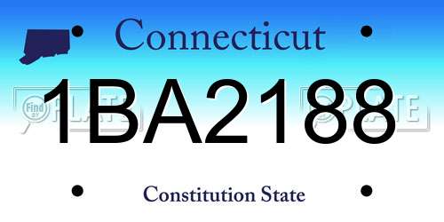1BA2188 Connecticut License Plate
