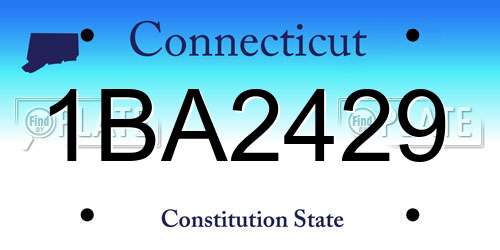 1BA2429 Connecticut License Plate