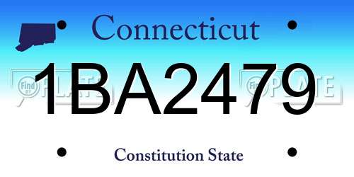 1BA2479 Connecticut License Plate