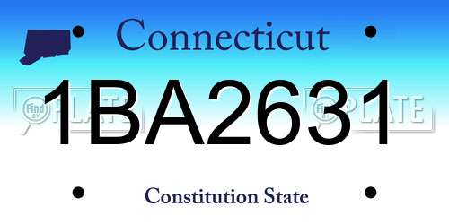 1BA2631 Connecticut License Plate