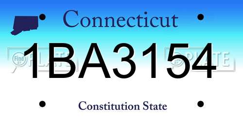 1BA3154 Connecticut License Plate