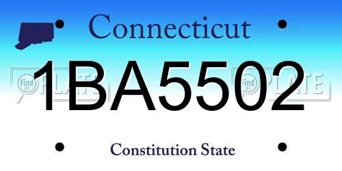 1BA5502 Connecticut License Plate