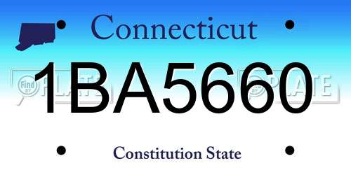 1BA5660 Connecticut License Plate