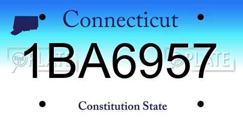 1BA6957 Connecticut License Plate