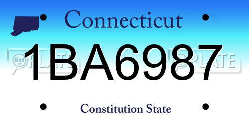 1BA6987 Connecticut License Plate