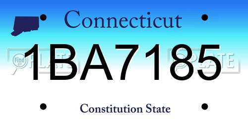 1BA7185 Connecticut License Plate