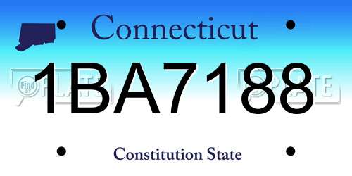 1BA7188 Connecticut License Plate