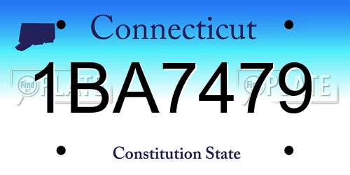 1BA7479 Connecticut License Plate