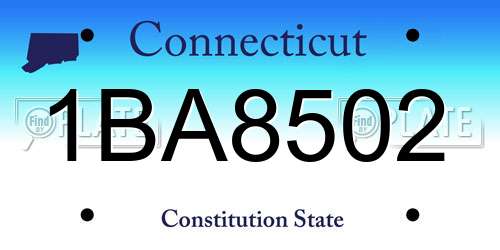 1BA8502 Connecticut License Plate