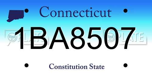 1BA8507 Connecticut License Plate