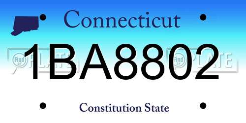 1BA8802 Connecticut License Plate