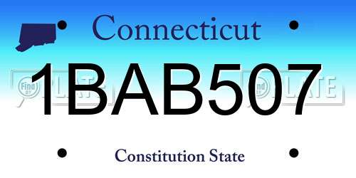 1BAB507 Connecticut License Plate