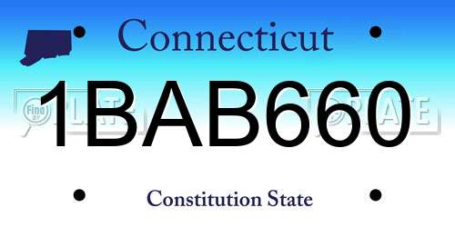 1BAB660 Connecticut License Plate